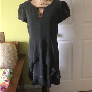 Vintage Grey with Orange and Gold Trim Dress